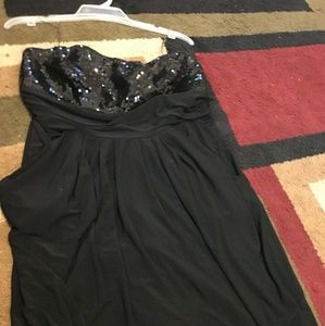 Black strapless party dress